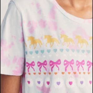 LoveShackFancy Calix Tee in Lime Pop Unicorn Bow